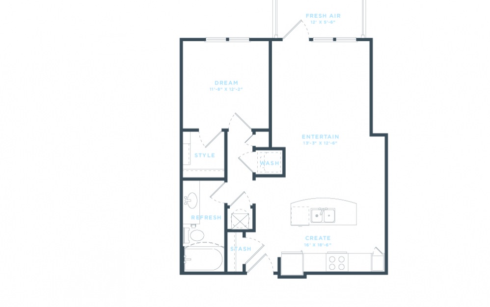 The Demonbreun (A4) Floorplan in 2D The Demonbreun (A4) Floorplan in 2D