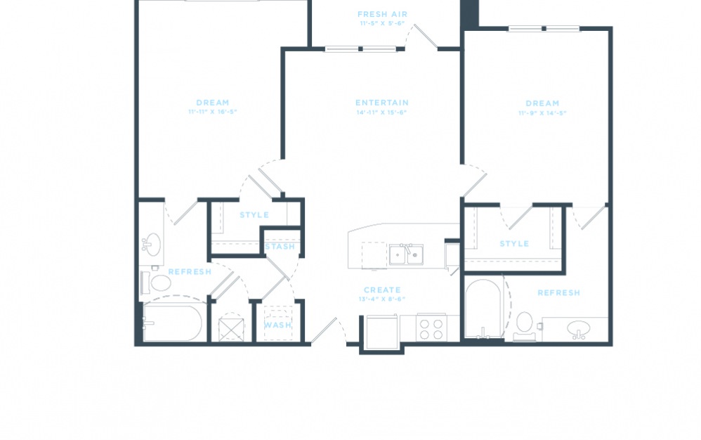 The Pine (B1) Floorplan in 2D The Pine (B1) Floorplan in 2D