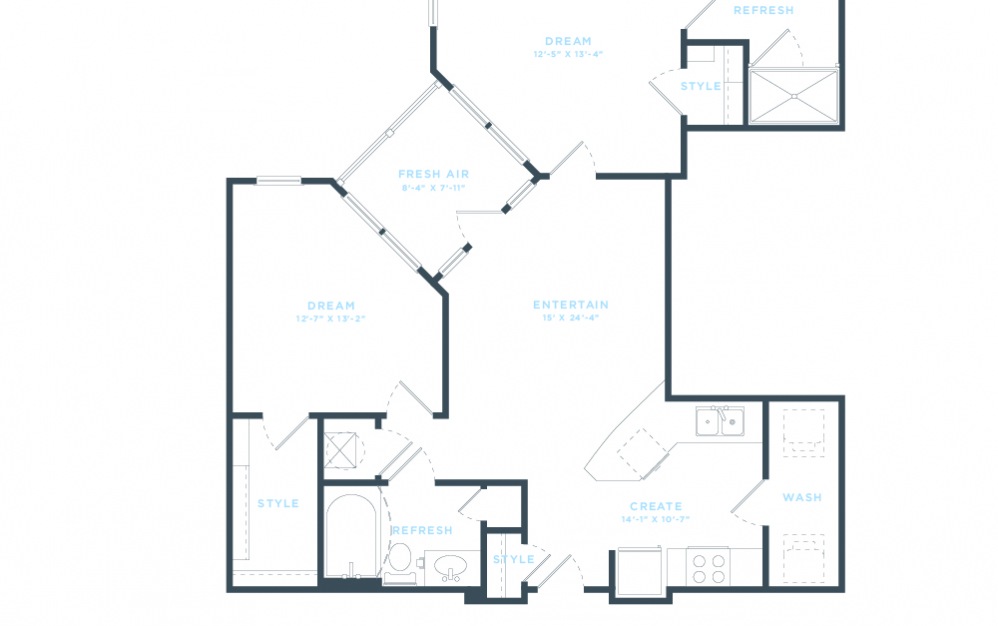 The Grundy (B3) Floorplan in 2D The Grundy (B3) Floorplan in 2D
