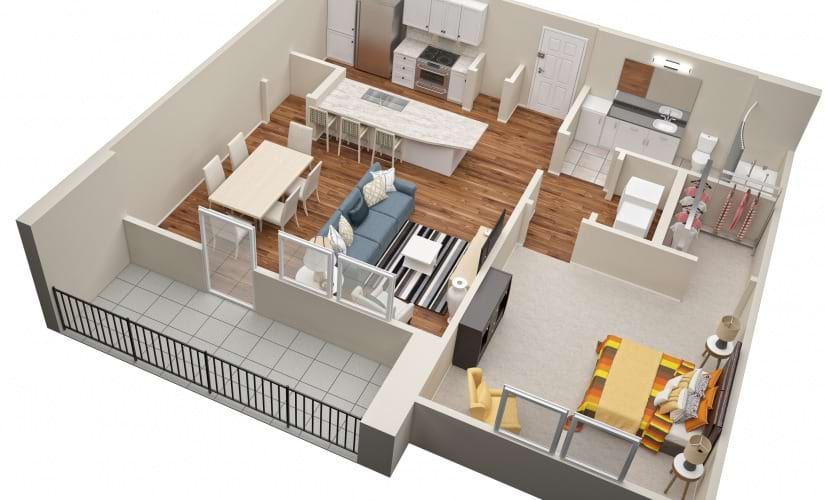 The Adele (A6) Floorplan in 3D
