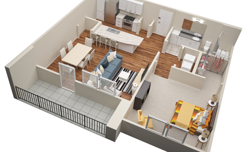 The Adele (A6) Floorplan in 3D