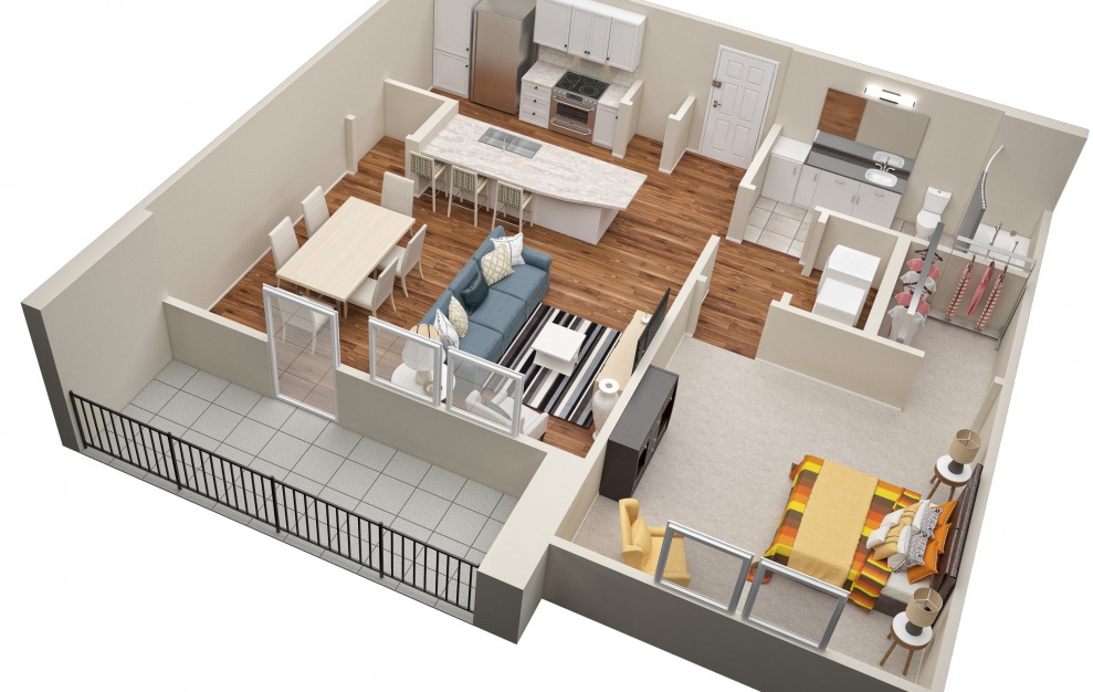 The Adele (A6) Floorplan in 3D