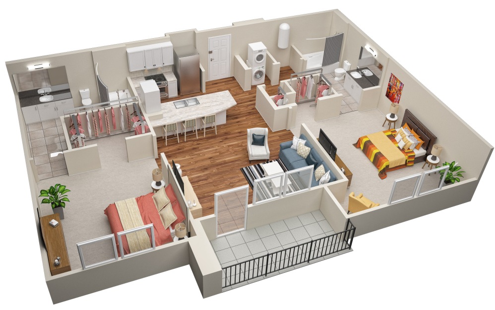 The Pine (B1) Floorplan in 3D