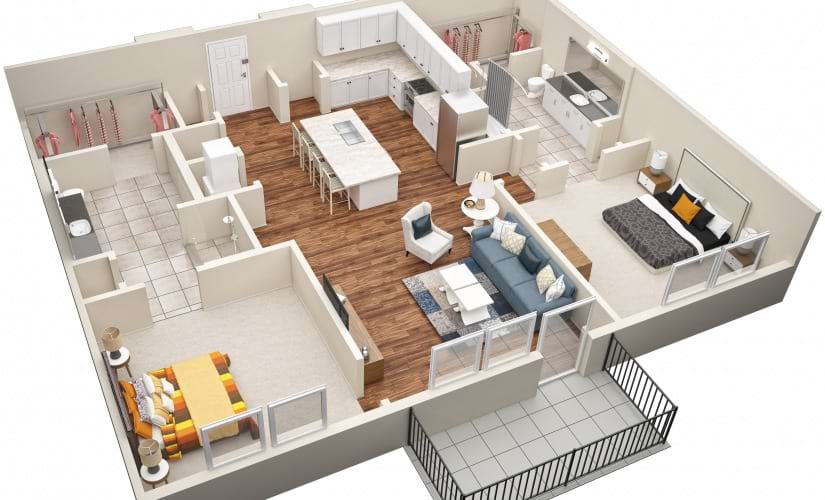 The Vine (B4) Floorplan in 3D