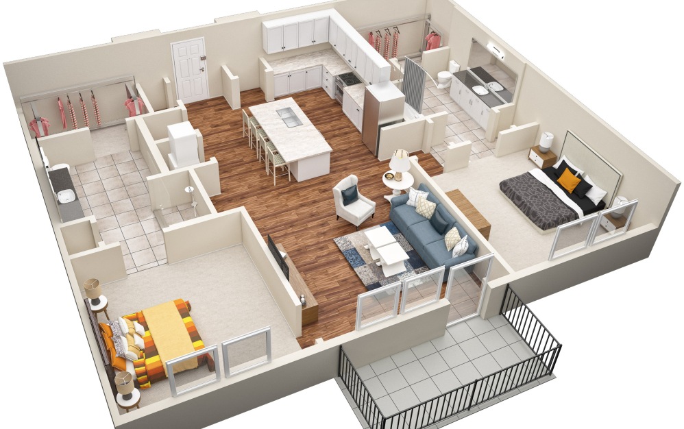 The Vine (B4) Floorplan in 3D