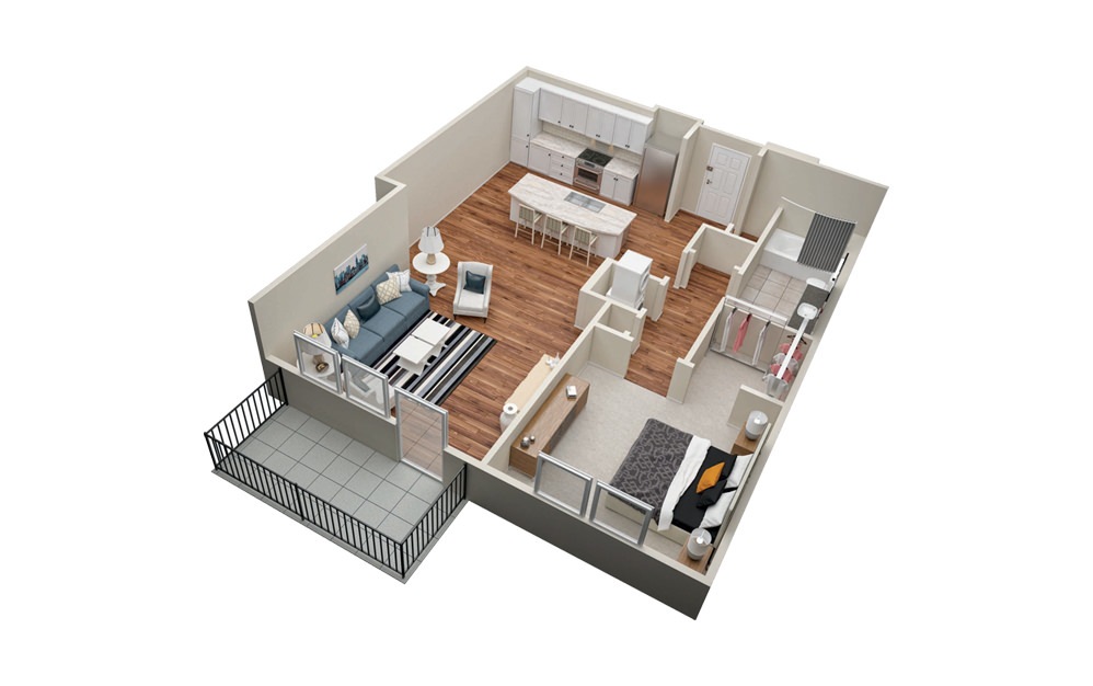 A4 1 Bedroom 1 Bath Floorplan A4 1 Bedroom 1 Bath Floorplan