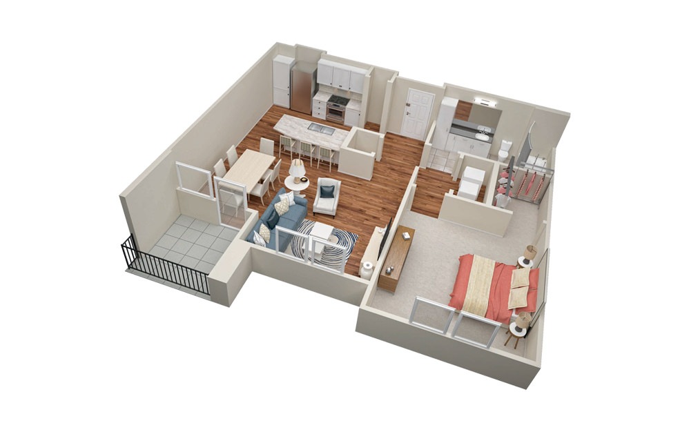 A5 1 Bedroom 1 Bath Floorplan A5 1 Bedroom 1 Bath Floorplan