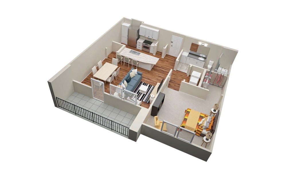 A6 1 Bedroom 1 Bath Floorplan A6 1 Bedroom 1 Bath Floorplan