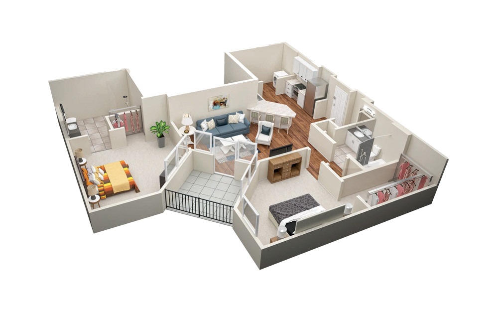B3 2 Bedroom 2 Bath Floorplan B3 2 Bedroom 2 Bath Floorplan