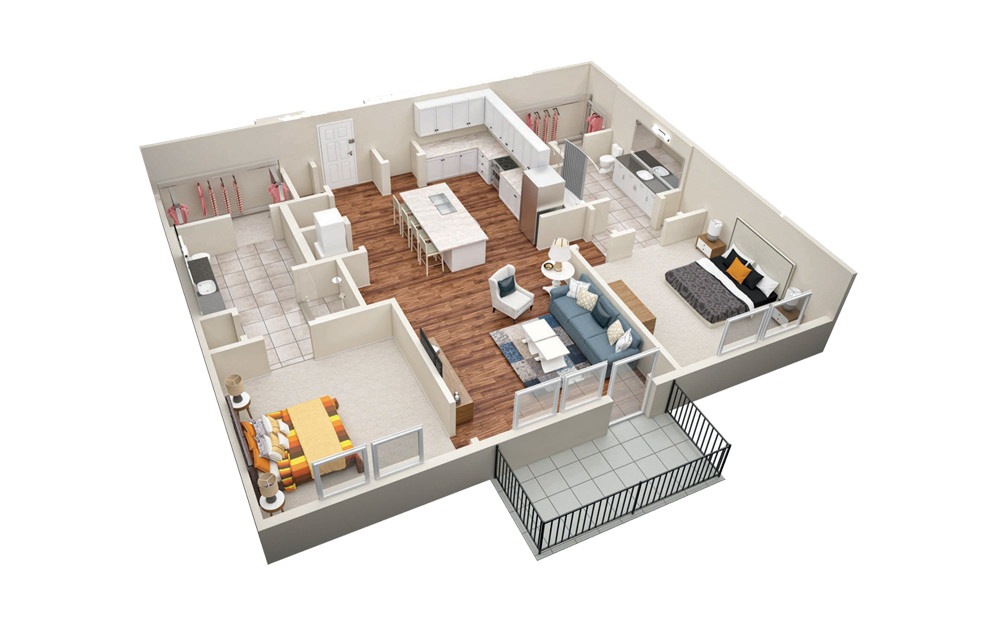 B4 2 Bedroom 2 Bath Floorplan B4 2 Bedroom 2 Bath Floorplan