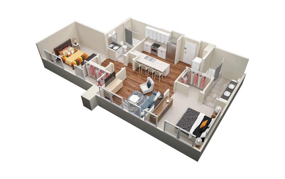 B7 2 Bedroom 2 Bath Floorplan B7 2 Bedroom 2 Bath Floorplan